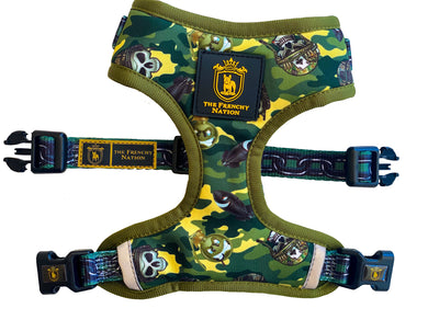 ✨NEW ARRIVAL ✨ “Lil Tank” Camo 💀⛓ Puppy Adjustable Harness